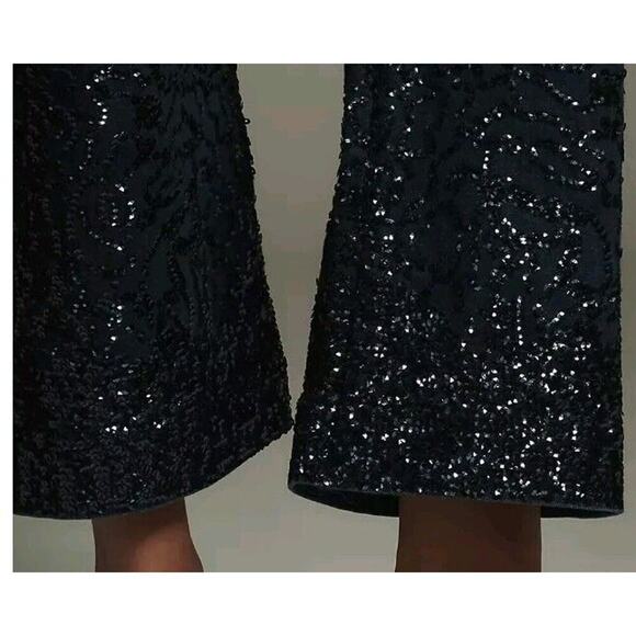 Anthropologie The Colette Cropped High-Rise Wide-Leg Jeans by Maeve: Sequin 24T - Picture 3 of 5